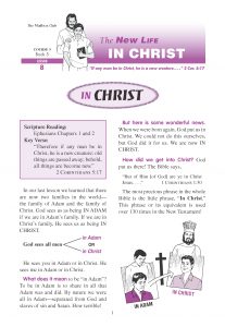 Lessons 8 & 9 - In Christ - A New Relationship