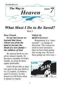 Lessons 7 & 8 - What Must I Do to be Saved? (Part 1) - What Must I Do to be Saved? (Part 2)
