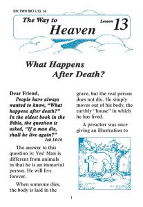 Lessons 13 & 14 - What Happens After Death? - God Wants You to KNOW the Truth!