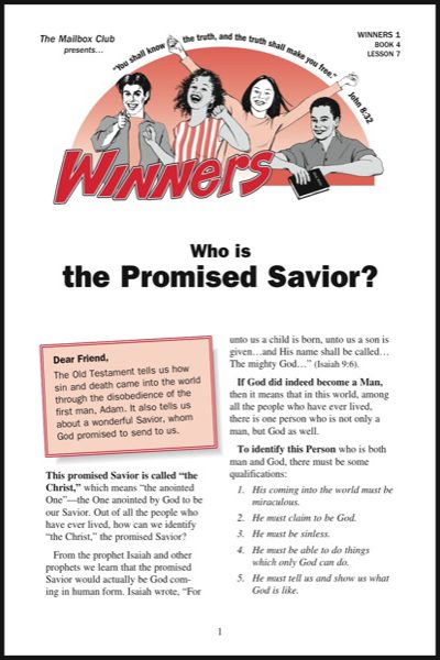 Lessons 7 & 8 - Who is the Promised Savior? - Why did Jesus have to Die?
